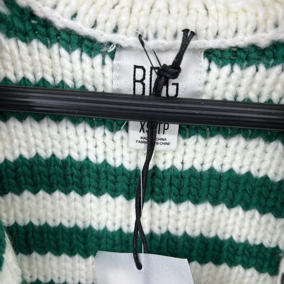 UO BDG Crochet Knit Zip Up Cardigan Sweater Patchwork Green Peace NWT $148 sz XS - Picture 7 of 10